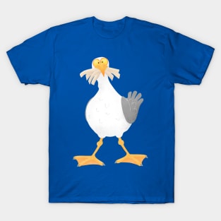 Funny seagull with French fries cartoon T-Shirt